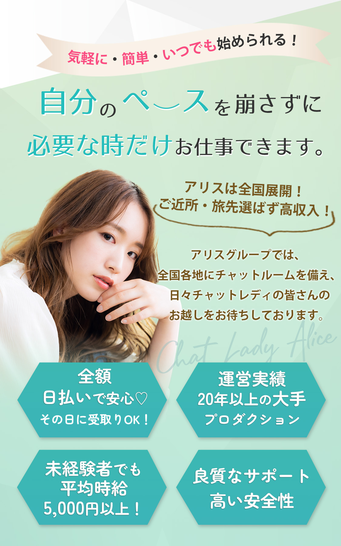 アリスグループでは全国各地にチャットルームを備えチャットレディの皆さんのお越しをお待ちしております。